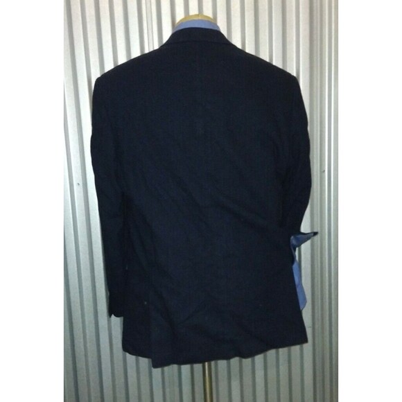 Pronto Uomo 3XLT blue Black Herringbone Wool Tweed Blazer Jacket Sport Coat - Picture 3 of 4